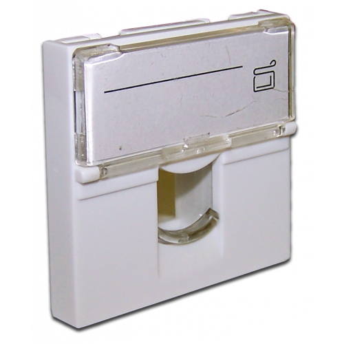 45x45 insert for 1 module, with shutter and enlarged label field, white